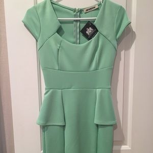 Mint Peplum Dress NWT